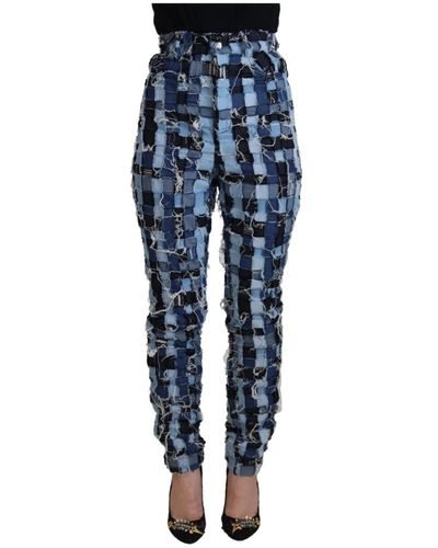 Dolce & Gabbana Jeans denim skinny patchwork - Blu