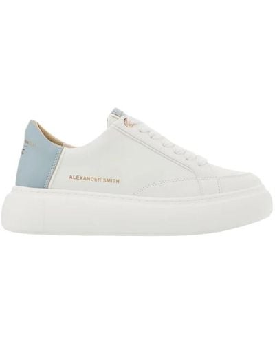 Alexander Smith Sneakers bianche azzurre eco-friendly - Bianco