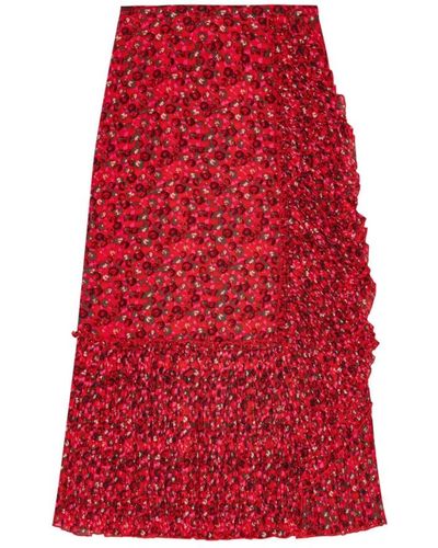 Ganni Midi Skirts - Red