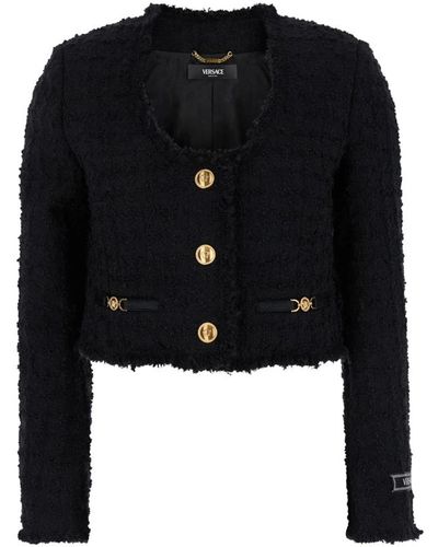 Versace Jackets > tweed jackets - Noir
