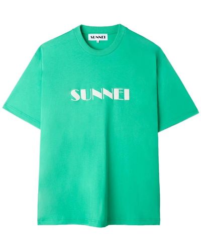 Sunnei Emerald grünes logo t-shirt
