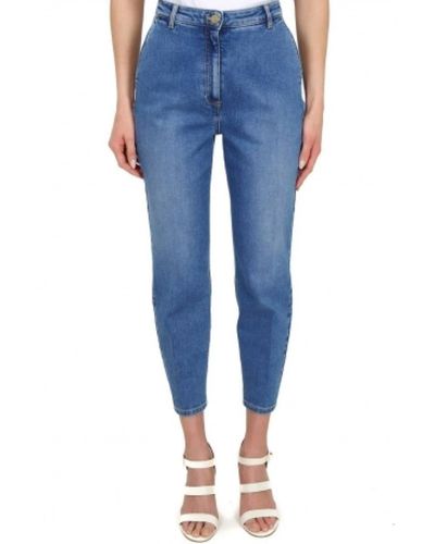 Elisabetta Franchi High Waist Jeans mit amerikanischen Taschen - Blau