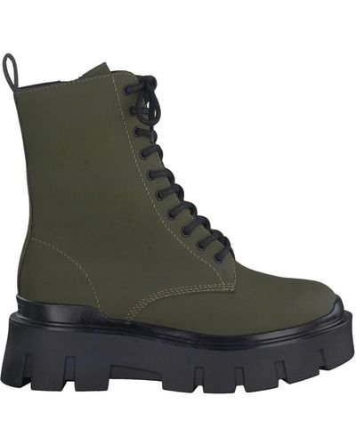 Tamaris Lace-Up Boots - Green