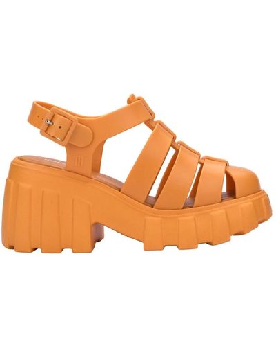 Melissa Correa plataforma tacones sandalias - Naranja