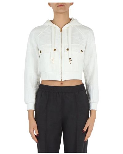 Elisabetta Franchi Sweatshirts & hoodies > zip-throughs - Blanc