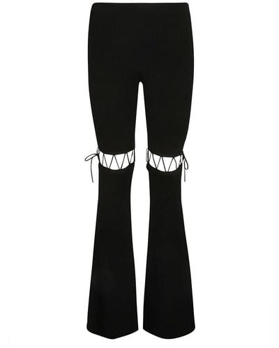Nensi Dojaka Geschnürte ausgestellte leggings in schwarz