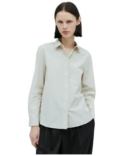 The Row Camisa clásica a rayas de algodón - Blanco