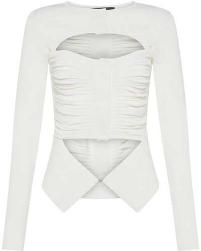 ANDREA ADAMO Weißer x ray cardigan mit cut-out details