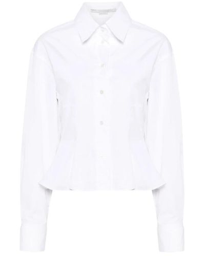 Stella McCartney Camisa peplum de algodón blanco