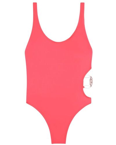 DIESEL Badeanzug mit oval d-kette - Pink