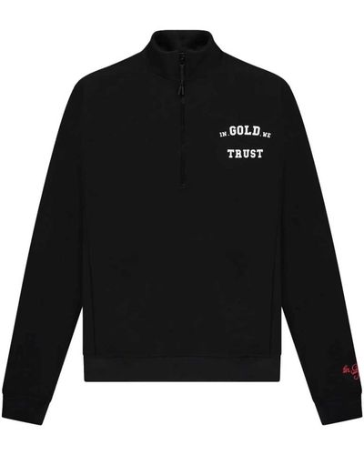 In Gold We Trust Slim half zip sweater - Schwarz
