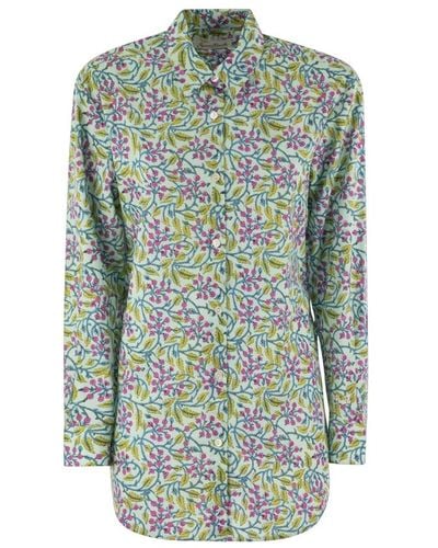 Mc2 Saint Barth Brigitte shirt with flower pattern - Verde