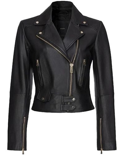 Pinko Leather Jackets - Black