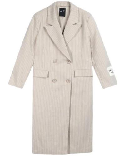 Alix The Label Pinstripe coat - Bianco