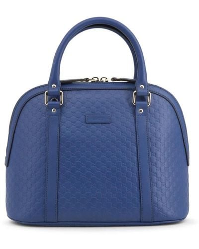 Gucci Blaue leder microssima handtasche modell 449663