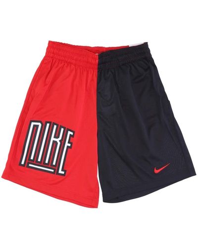 Nike Dri-fit asymmetrische basketballshorts - Rot
