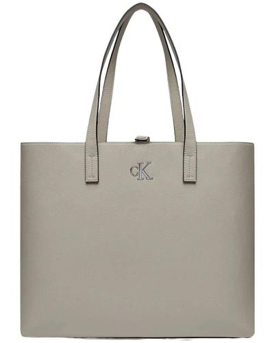 Calvin Klein Monogramm shopper tasche - Grau