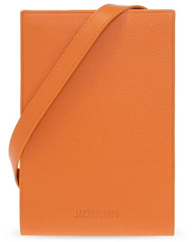 Jacquemus �le gadju� phone holder with strap - Naranja