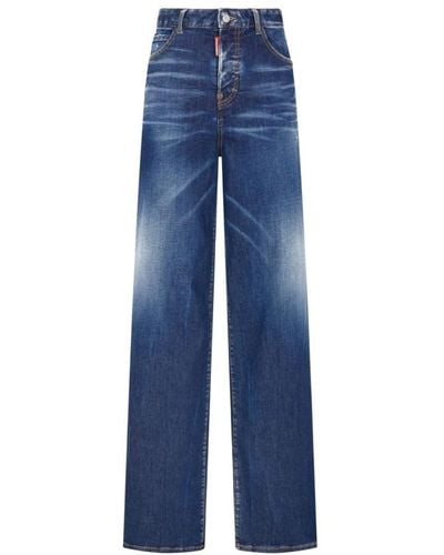 DSquared² Wide jeans,blaue denim jeans mit logo label