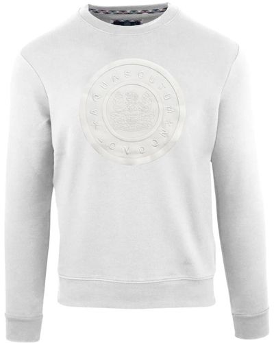 Aquascutum Logo sweatshirt 100% baumwolle - Weiß