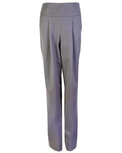 Lardini Wool grey high waist palazzo trousers - Viola
