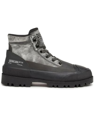 DIESEL Lace-Up Boots - Gray