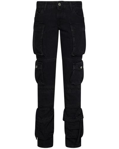 The Attico Jeans cargo de cintura baja negros