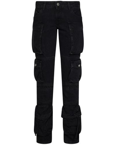 The Attico Schwarze low-waisted cargo jeans