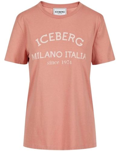 Iceberg Camiseta con estampado de logo - Rosa
