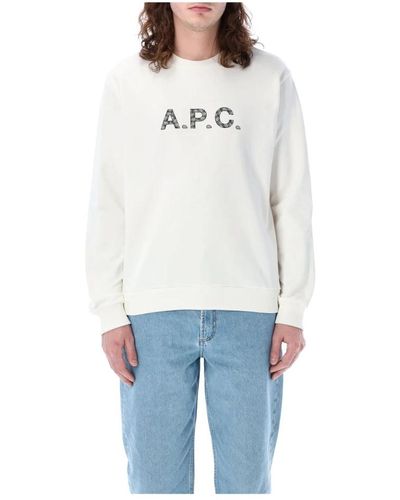 A.P.C. Timothy sweatshirt weiß schwarz - Blau