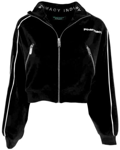 Pharmacy Industry Track jacket mit durchgehendem reißverschluss und logo-druck - Schwarz