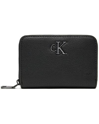 Calvin Klein Minimal monogram reißverschlussbrieftasche - Schwarz