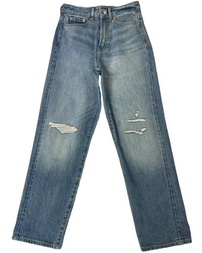 Denham Weite bein passform mittelblaue jeans