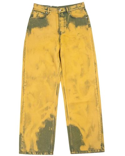 Dries Van Noten Straight trousers - Gelb