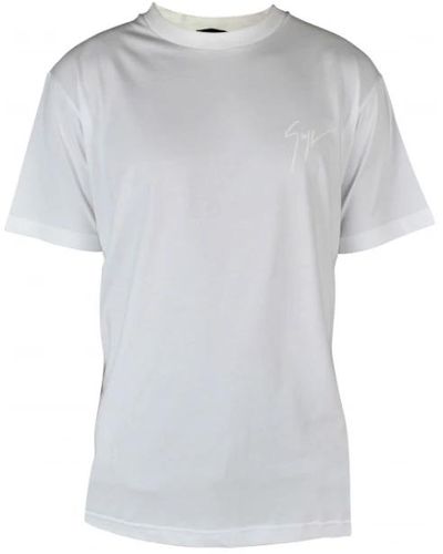 Giuseppe Zanotti Weißes t-shirt mit signature-logo und rundhalsausschnitt