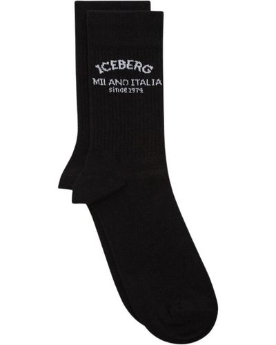 Iceberg Calzino logo terry - Nero