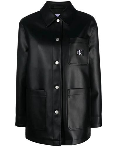 Calvin Klein Leather giacche - Nero
