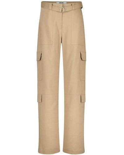 MSGM Wide Trousers - Natural
