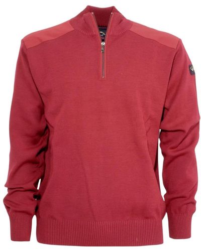 Paul & Shark Yachting Half-Zip mit Patches - Rot