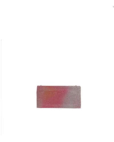 Benedetta Bruzziches Metallgestrickte schultertasche mit multicolor-kristallen - Pink