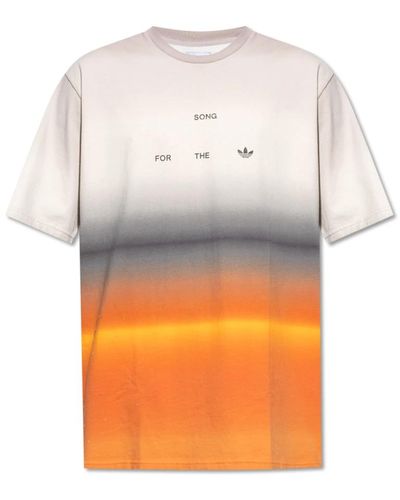 adidas Originals Verwaschenes logo t-shirt beige grau - Orange