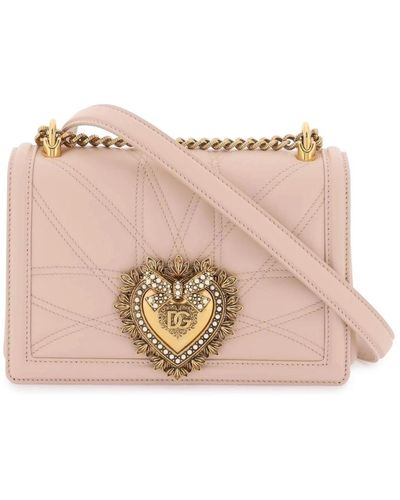 Dolce & Gabbana Gepolsterte devotion medium tasche mit metallherz - Pink
