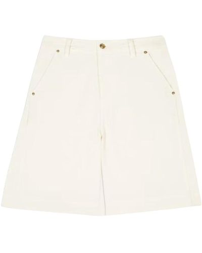 Ba&sh Ecru denim bermuda shorts - Bianco