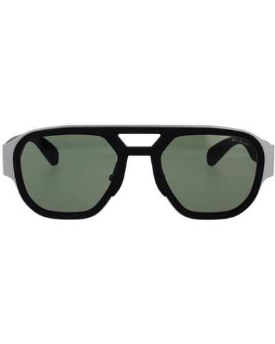 BVLGARI Geometrische sonnenbrille mit schlangendetails - Grün