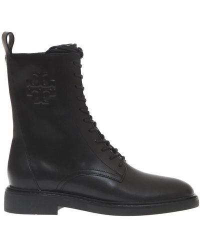 Tory Burch Lace-Up Boots - Black