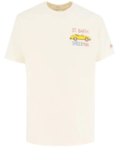 Mc2 Saint Barth T-shirt in cotone con stampa frontale - Bianco
