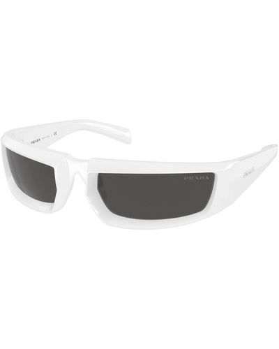 Prada Weiß/dunkelgrau sonnenbrille