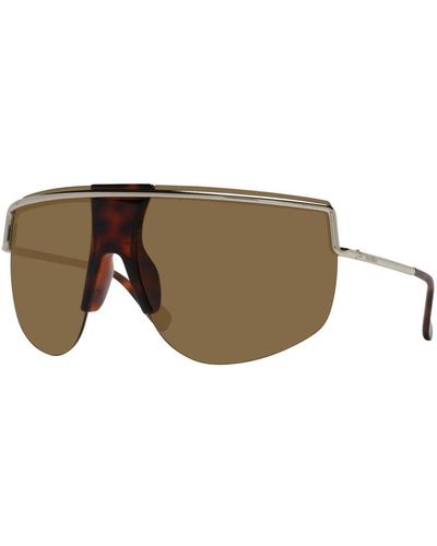 Max Mara Goldene aviator sonnenbrille mit braunen gläsern