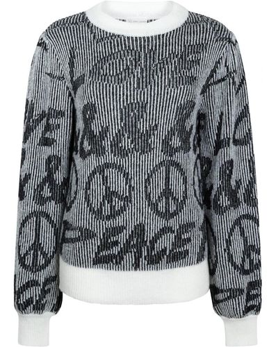 Jane Lushka Love and peace pullover | schwarz weiß - Grau