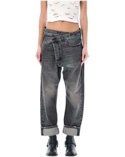 R13 Cropped Jeans - Grey